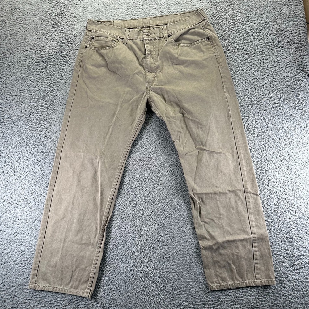 Levi's 505 Pant‎ Men's 38x30 Beige Cotton Chino Straight Preppy Business Career